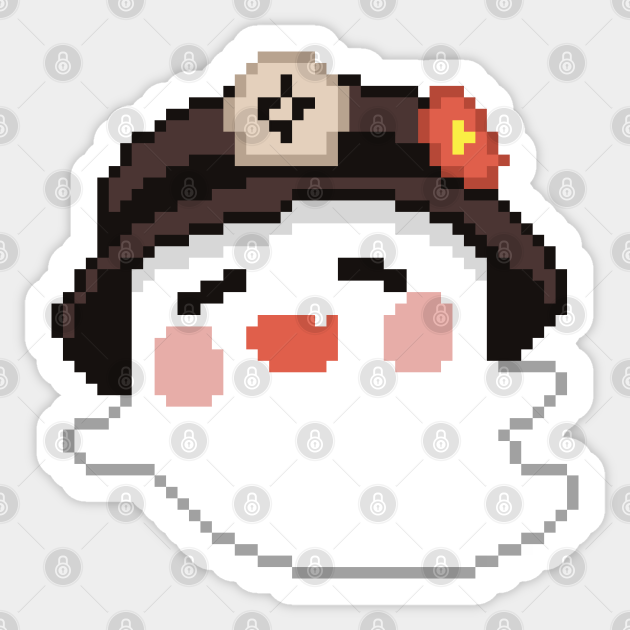 Genshin Impact Hu Tao Ghost Pixel Art - Hu Tao - Sticker | TeePublic